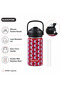 Vacuum Water Bottle 400ml - Double-Walled Stainless Steel Water Bottle for School Children with Silicone Suction Nozzle (Red) - 3