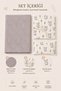 100% Cotton Mother's Side Park Bed Compatible Baby Pique and Sheet Set 3-Piece Set (Light Gray)-Compatible with 60X120-70X110-70X120 Beds - 3