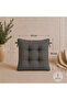 Pofidik Premium Chair Cushion 40X40 cm Anthracite Stitched and Laced Comfortable 1 Seating Cushion - 3
