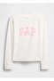 Gap Girls' Logo Embossed Long Sleeve Sweatshirt 4-16 Years Ecru