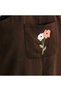 Girl's Strappy Linen Floral Print Jumpsuit 2-5 Years Old Brown - 6