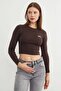 Stretch Fabric Crop Body with Bow Embroidery - 3