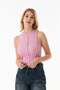 Ribbed Halter Neck Stitched Crop Body - 6