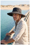Unisex Wide Brim Safari Hat (Diameter 44 cm) - Water Repellent Uv Protection Mountaineering, Camping, and Fishing Hat (Brim 12 cm)