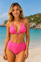 Premium Women's Pink High Waist Bikini Set Drawstring Triangle Cut Beach and Pool Bikini 2026 Season - 2