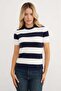 Striped Bearded Short Sleeve Sweater - 5