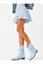 Devine Women's Suede Short Heel Perforated Summer Boots-Baby Blue
