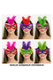 Feathered Colorful Cardboard Party Mask – 6 Colors (5263)
