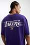 100% Cotton Defactofit Nba Los Angeles Lakers Oversize Wide Fit Crew Neck Back Printed Short Sleeve T-Shirt V0775Az21Au