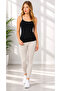 Women's Black Tank Top with Straps, Breathable Fabric - 3