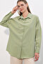 3900 Oversize Long Basic Shirt - Khaki - 3