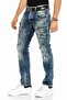 C-1178 Men's Jean Trousers with Piece Stitched Pocket Detail - 4