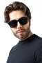 نظارات شمسية رجالية UV400 مربعة الشكل باللون الأسود مع ملحقات 23056 C2 - 3