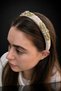 Bym2023 Handmade Ecru Embroidered Women's Hair Crown Evening Dress Henna Engagement Hair Accessory