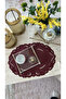 Burgundy Leather Embossed American Service Oval - 2