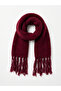 Large Size Soft Knitted Scarf Women's Burgundy