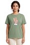 Daksel Women's Multicolor Too Cute Teddy Bear Printed Oversize Cotton Crew Neck T-Shirt