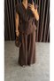 Women's Tie-Waist Vest Suit Brown - 7