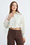 Buttoned Single Pocket Crop Shirt - 4