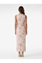 Drapeli Crew Neck Sleeveless Shiny Foil Print Detailed Patterned Midi Tulle Dress - 3