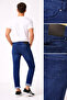 Men's Slim Fit blue jeans - cuffed hems, natural wash trousers - 2