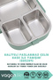 Bento 1100ml Lunchbox New Collection Single Layer 3 Compartments and Mini Soup Bowl Stainless Steel Lunch Box with Spoon and Chopstick Gift - 3