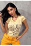 WT344 تي شيرت أصفر منقوش بالحجر - 2