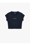 Slim Fit Crew Neck Short Sleeve Printed Crop Sports T-Shirt - 6