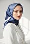 100% Twill Silk Gradient Pattern Indigo - Baby Blue Color 90X90 Scarf Planting Shape : Hand Sewn
