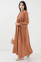 Women's Long Hijab Dress Brown 1017 - 2