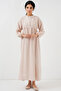 Women's Long Hijab Dress Cream 1017