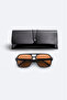 نظارات شمسية بإطار مربع أسود B008811 - 5