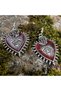 Rose Eye Of Heart Gothic Heart Red Earrings - 2