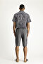 Linen Bermuda with Lace-Up Waist and Cargo Pockets - 8682608545422 - 5