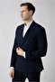 سترة 7 Drop Slim Fit ذات تصميم ضيق وياقة مدببة ومخططة بصفين من الأزرار - 2