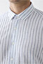 Long Sleeve Regular Fit Striped Cotton Linen Breathable Shirt - 4