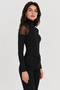 Women's Black Tulle Blouse with Shoulders - 4