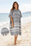 Women's Bathrobe Poncho Cotton Peshtamal Beach Towel - 2