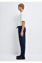 Navy Blue Knitted Interlock Trousers 0010521-70490 - 4