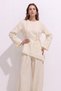 Asymmetric Voile Suit Y0161 - Stone - 2