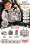3145 Rabbit Figured Travel Set - Bathing School Camping Pool Sea Travel Vacation Children's Bag Set Gray