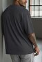 Men's Smoked Crew Neck Plain Basic Unprinted Oversize Salas T-Shirt - 7