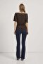 Half Sleeve Boat Neck Waist-Slit Blouse - 6