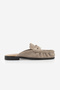 Women's Genuine Leather Closed-Front Stitched Drawstring Moccasin Loafer Daily Slippers Calista Beige Suede - 4