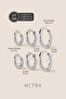 Silver Color Steel 8-10-12 mm 6-Piece Hoop Earrings 2.50 mm - 4