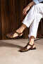 Debra Women's Suede Knitted Design Caged Sandals - 7