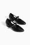 Elara Black Genuine Leather Women's Short Heeled Shoes, Size 34-43, Comfortable and Stylish Design - 3