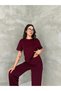 Asur Boutique Women's Stoned Crew Neck Top and Pants Set Stylish Casual Combination - 2