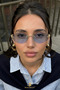 Cartiess Unisex Ellipse Blue Gold Framed Ultra Light Uv400 Filtered Sunglasses - 3