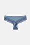 Blue-Green 3-Piece Plain Brazilian Panties with Lace Detail on the Back - 4